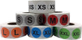 Color Coded Circle Clothing Size Stickers Pack, 19 mm 3/4 Inch Round, Includes 1 Roll of XS, S, M, L, XL, and XXL