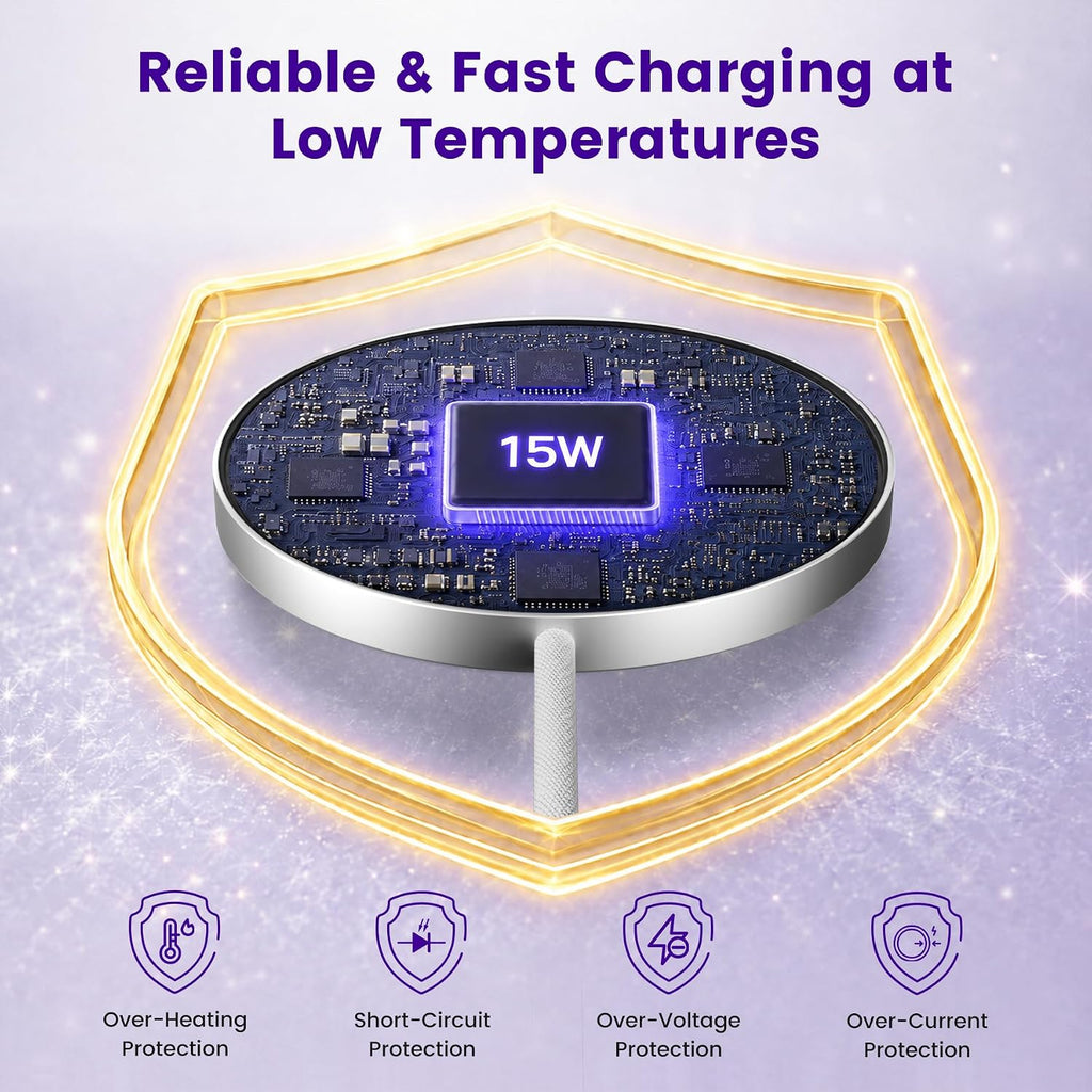 15W Wireless Charger for Apple MagSafe Charger, Magnetic Fast Charging Pad | Compatible for iPhone 17 16 15 14 13 12