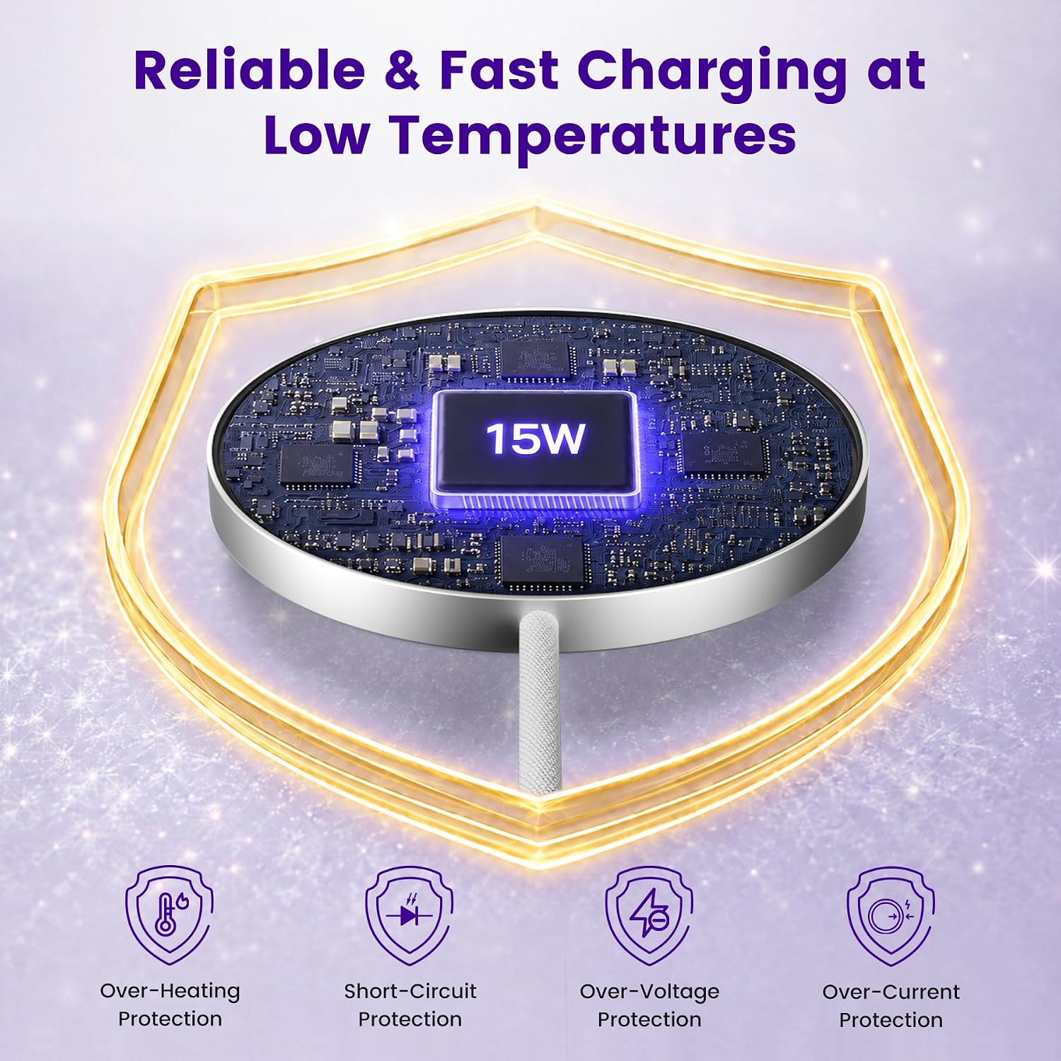 15W Wireless Charger for Apple MagSafe Charger, Magnetic Fast Charging Pad | Compatible for iPhone 17 16 15 14 13 12