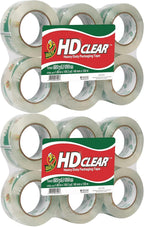 HD Clear Heavy Duty Packing Tape, Extra Long 1.88” x 109 Yards per Roll, 3" Core, 6 Rolls (299016) - Pack of 2