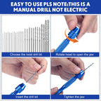 Mudder 36 Pcs Pin Vise Hand with Micro Drill Bits Set, Blue