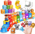 Animal Montessori Learning Toys for 2 3 4 5 Year Old Kids, Toddler Animals Train Locks & Keys Matching Toys Counting