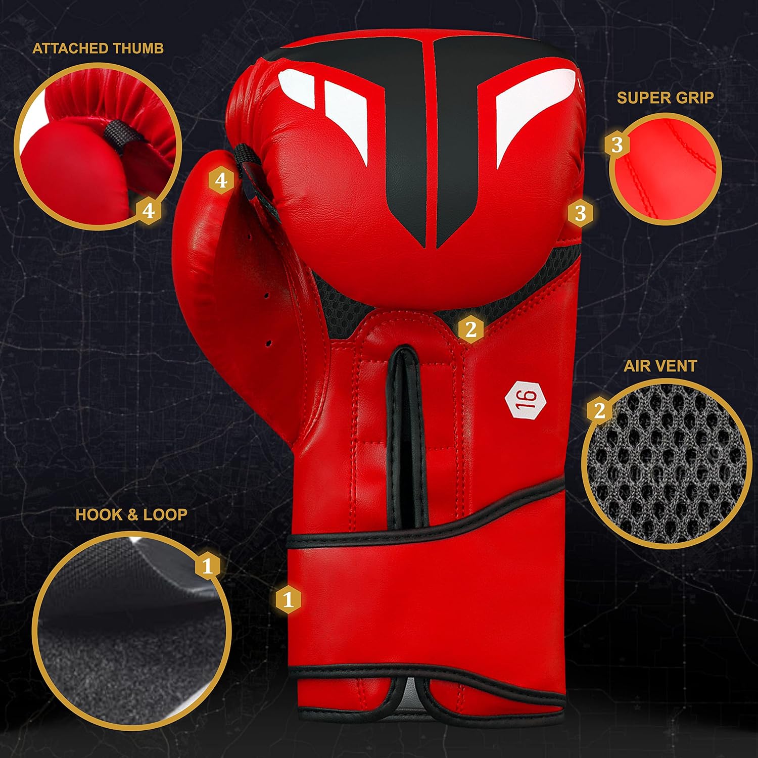 Boxing Gloves Men Women Kickboxing Gloves MMA Muay Thai Gloves 8-oz 10-oz 12-oz 14-oz 16-oz Training Workout Punching