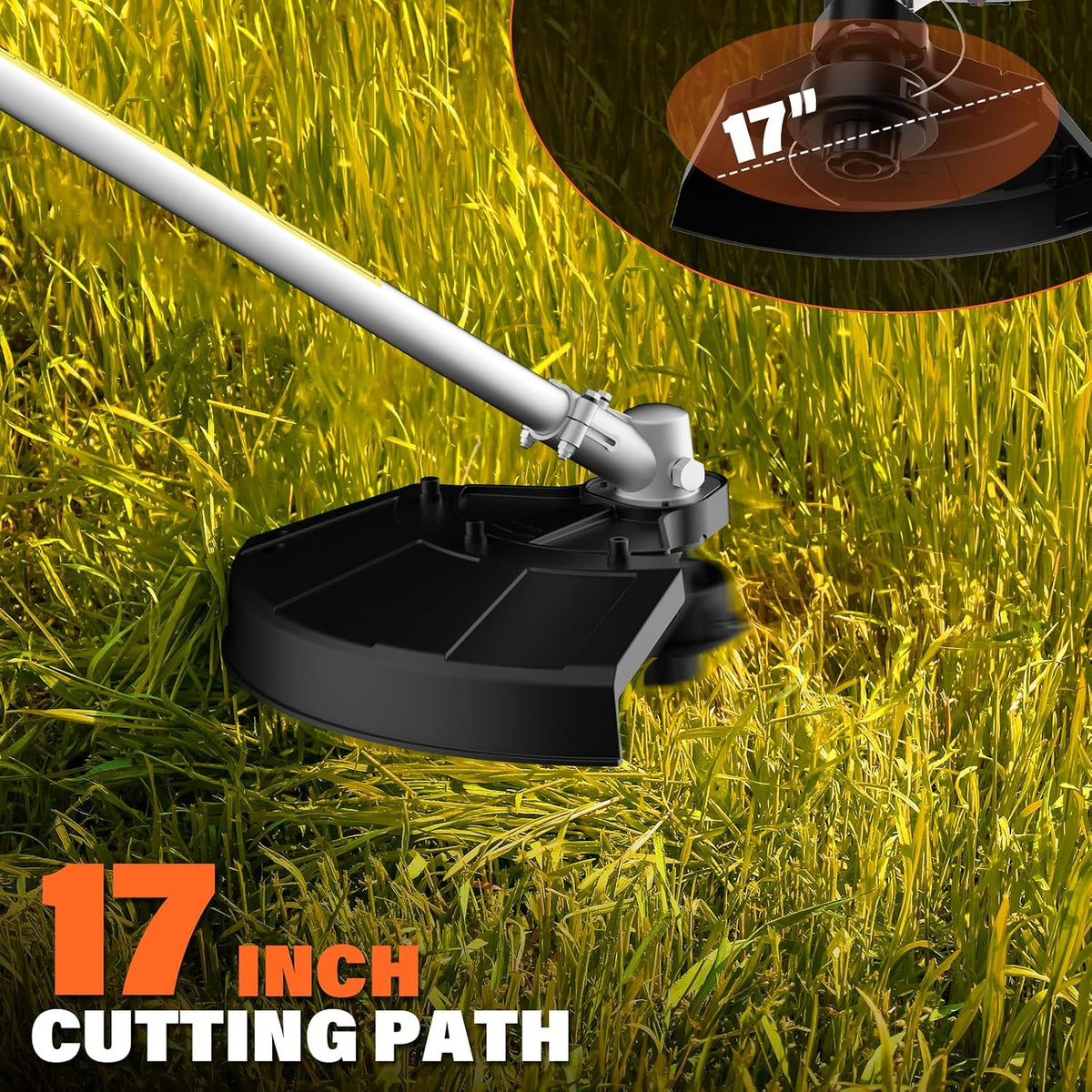 26cc Gas Weed Wacker & Brush Cutter for Mowing lawns and shrubs | String Trimmer 17-Inch with 10-Inch Brush Cutter