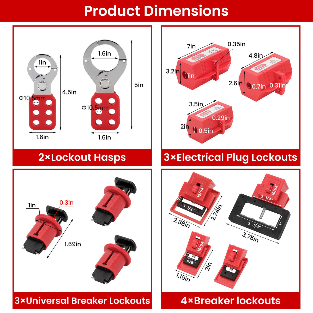 Lockout Tagout Kit Electrical Loto 58PCS OSHA Compliant Safety Kit