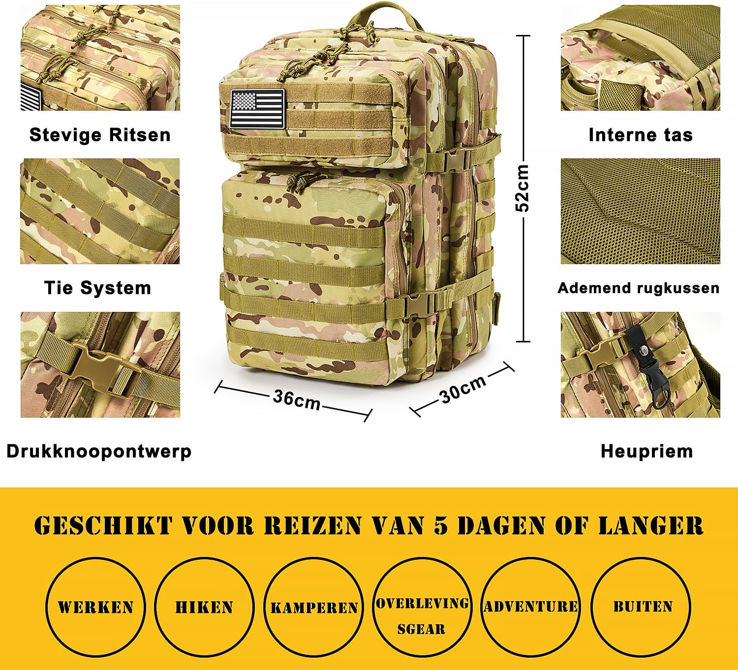 Survival First Aid Kit,99PCS Professional Survival Gear Large Hiking Backpack with Emergency Equipment Outdoor