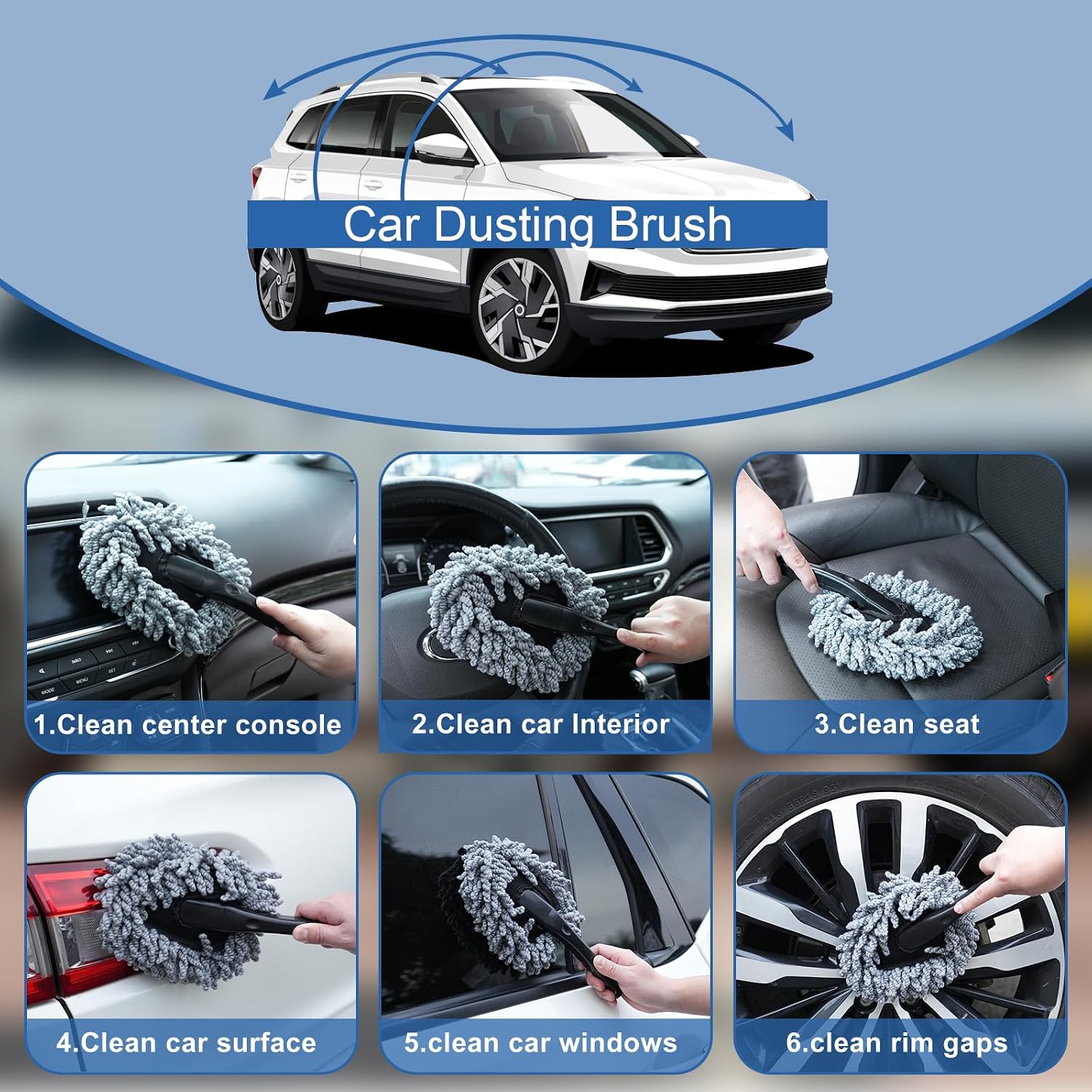 Windshield Cleaner Tool, 13Pcs Car Interior Cleaning Kit, Car Detailing Kit Interior Cleaner, Car Detailing Brushes