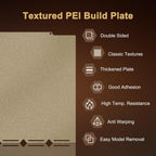 PEI Build Plate for Snapmaker U1 3D Printer, 276x293mm 0.8mm Thick Double-Sided Gold Textured PEI Magnetic Flexible