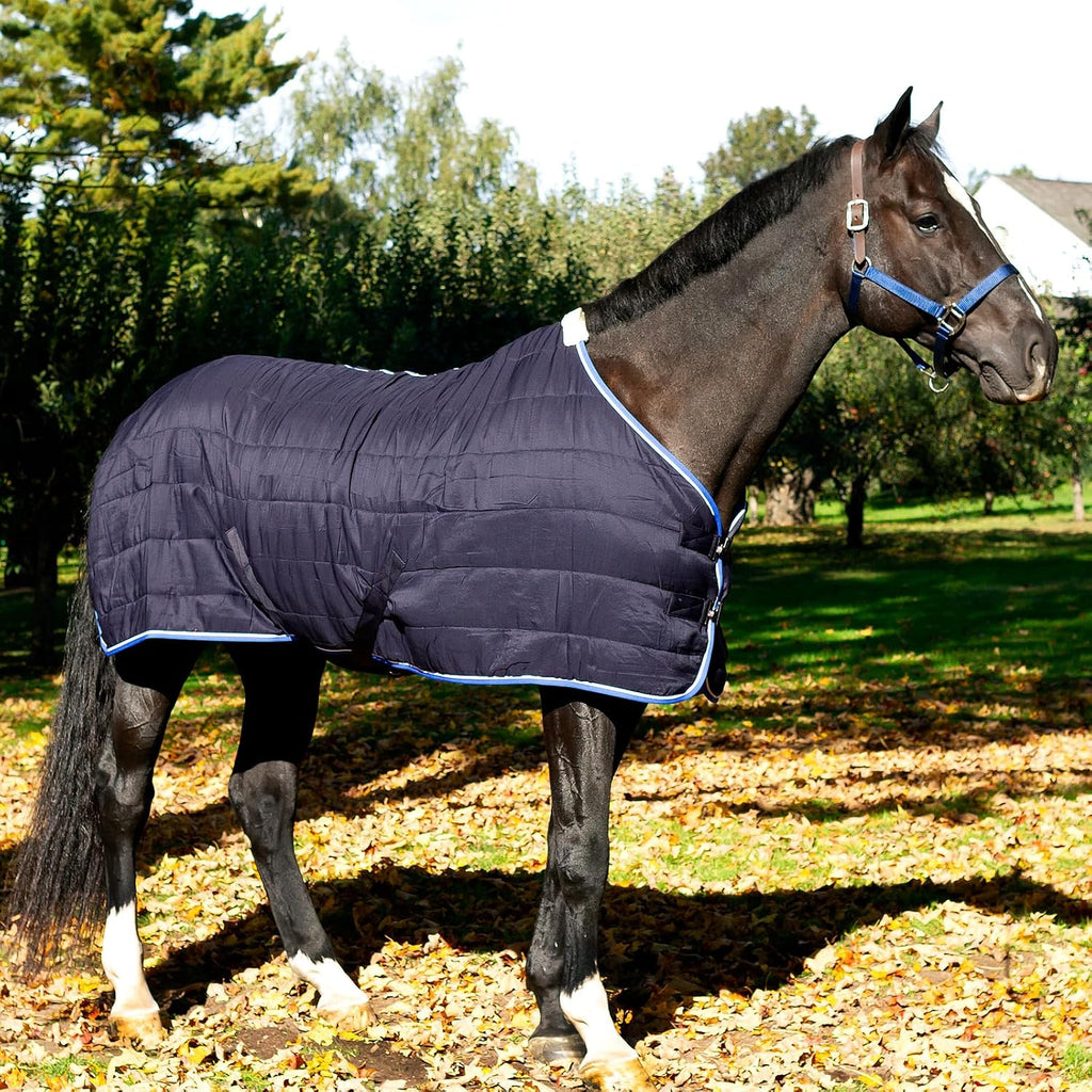 Glasgow Anti-Slip Stable Horse Blanket (100g Fill) - Dark Blue - 78 in