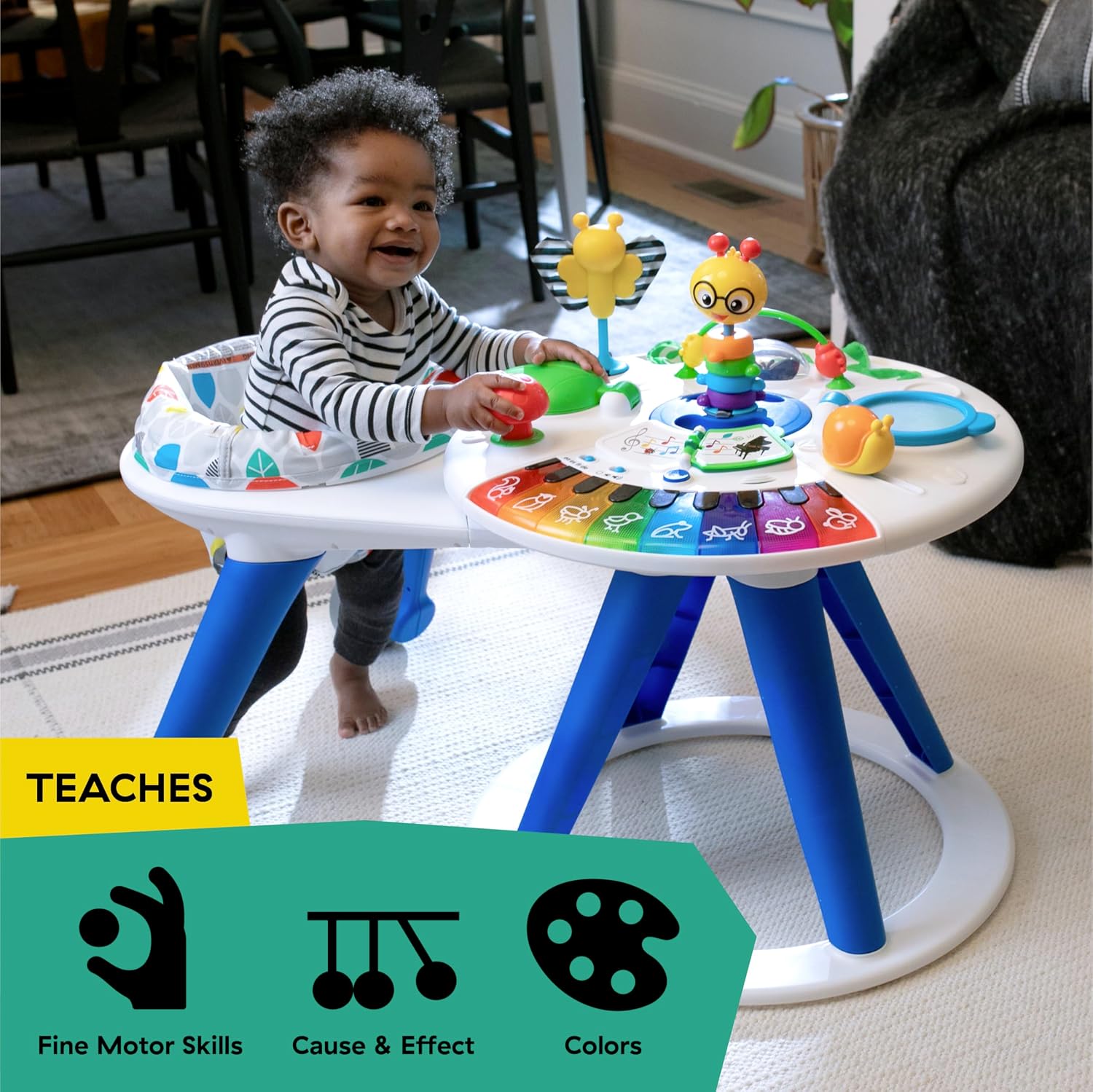 4-in-1 Activity Center & Walker with Piano, Age 6M+ | 4 ways to grow: walker, discovery table, art table & floor