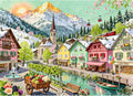 Mountain Village Sunset Puzzles for Adults 500 Piece, Jigsaw Puzzles for Adults, Adult Challenging Game Toys