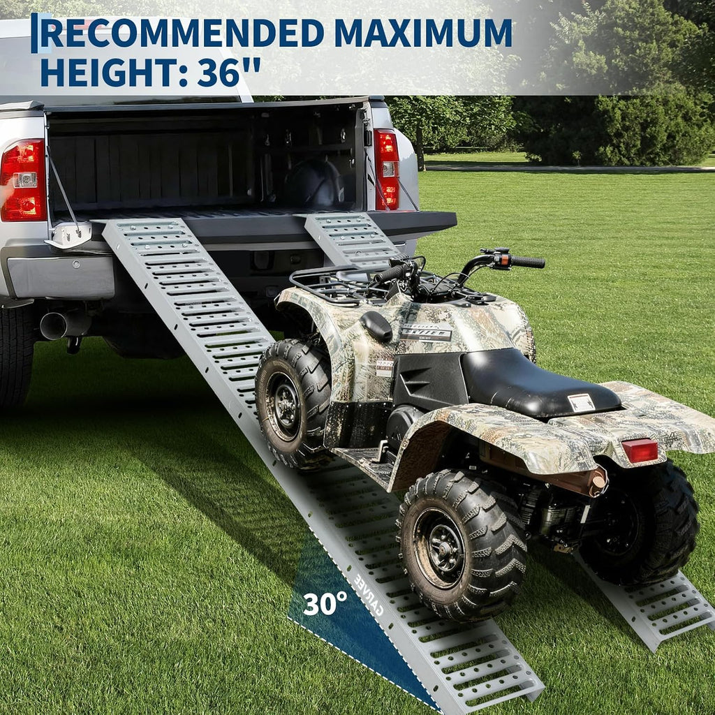 72"x9" Heavy Duty Steel Loading Ramps (2 Pack) – 1000 Lbs Capacity, Non-Folding Truck & Trailer Ramps for