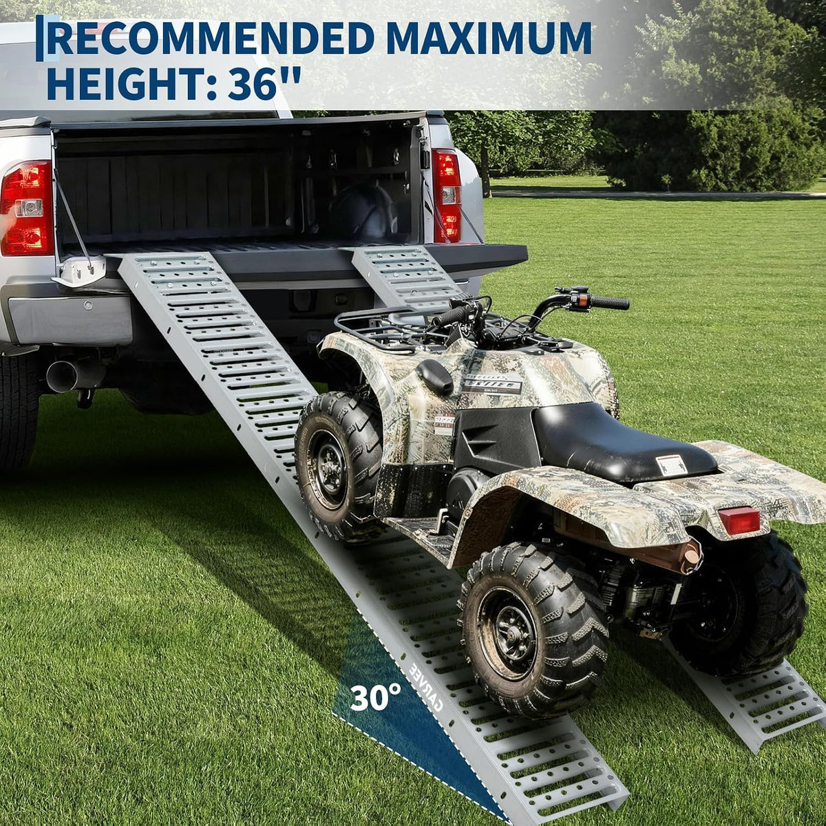 72"x9" Heavy Duty Steel Loading Ramps (2 Pack) – 1000 Lbs Capacity, Non-Folding Truck & Trailer Ramps for