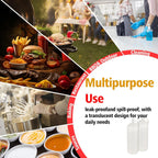 Squeeze Bottles for Sauces,Leak-Proof Condiment Dispenser, BPA-Free Kitchen Restaurant Squeeze Bottle Set with Wide