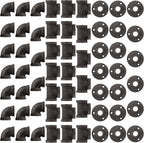 60 Pack 3/4 Inch Cast Iron Pipe Fittings with Elbows Tees Flanges
