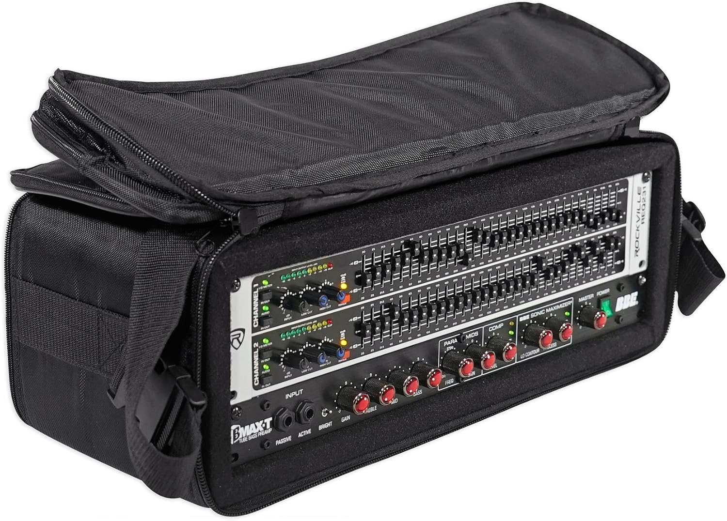 RRB30 3U Rack Bag Double-Sided Case, 12" Depth, Shoulder Strap | 800D Ballistic Nylon, Lockable Zippers, Removable