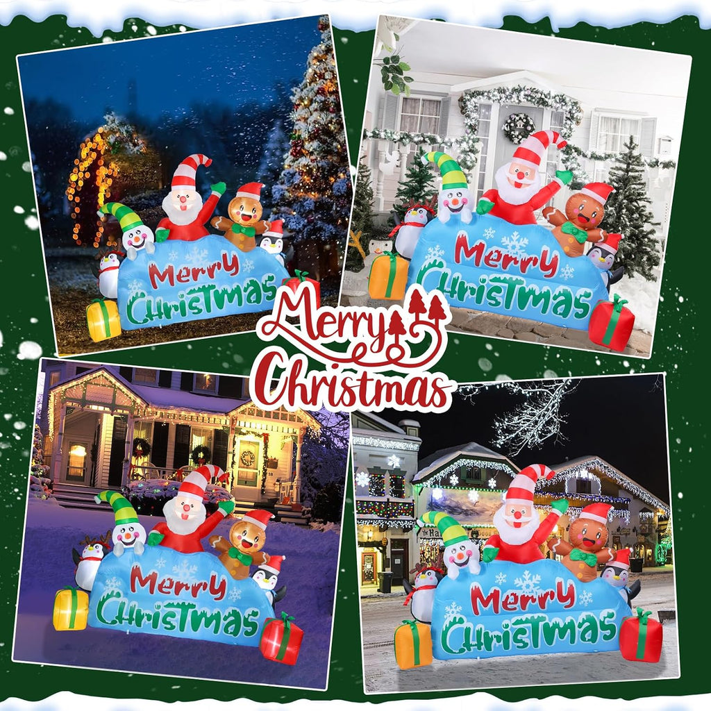 8.53 FT Christmas Inflatable Outdoor Holiday Celebrate Decor | Waterproof Material, Christmas Blow Up, Built-in LED