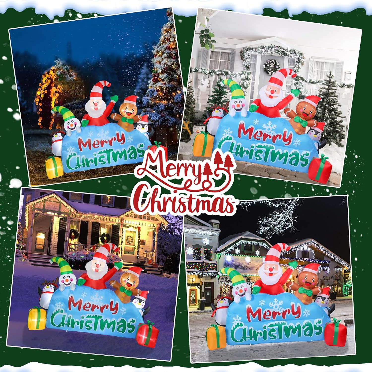 8.53 FT Christmas Inflatable Outdoor Holiday Celebrate Decor | Waterproof Material, Christmas Blow Up, Built-in LED