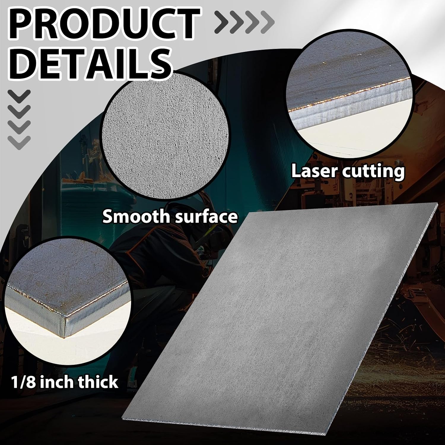 1 Pcs 1/8'' Steel Plate 8'' x 10'' A36 Hot Rolled Metal Sheet