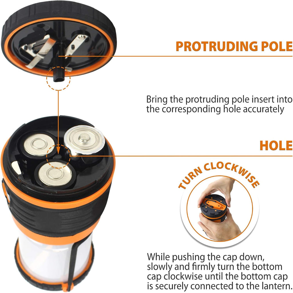 LED Camping Lantern, Battery Powered LED 1800LM, 4 Camping Lights Modes, Perfect Lantern Flashlight for Hurricane