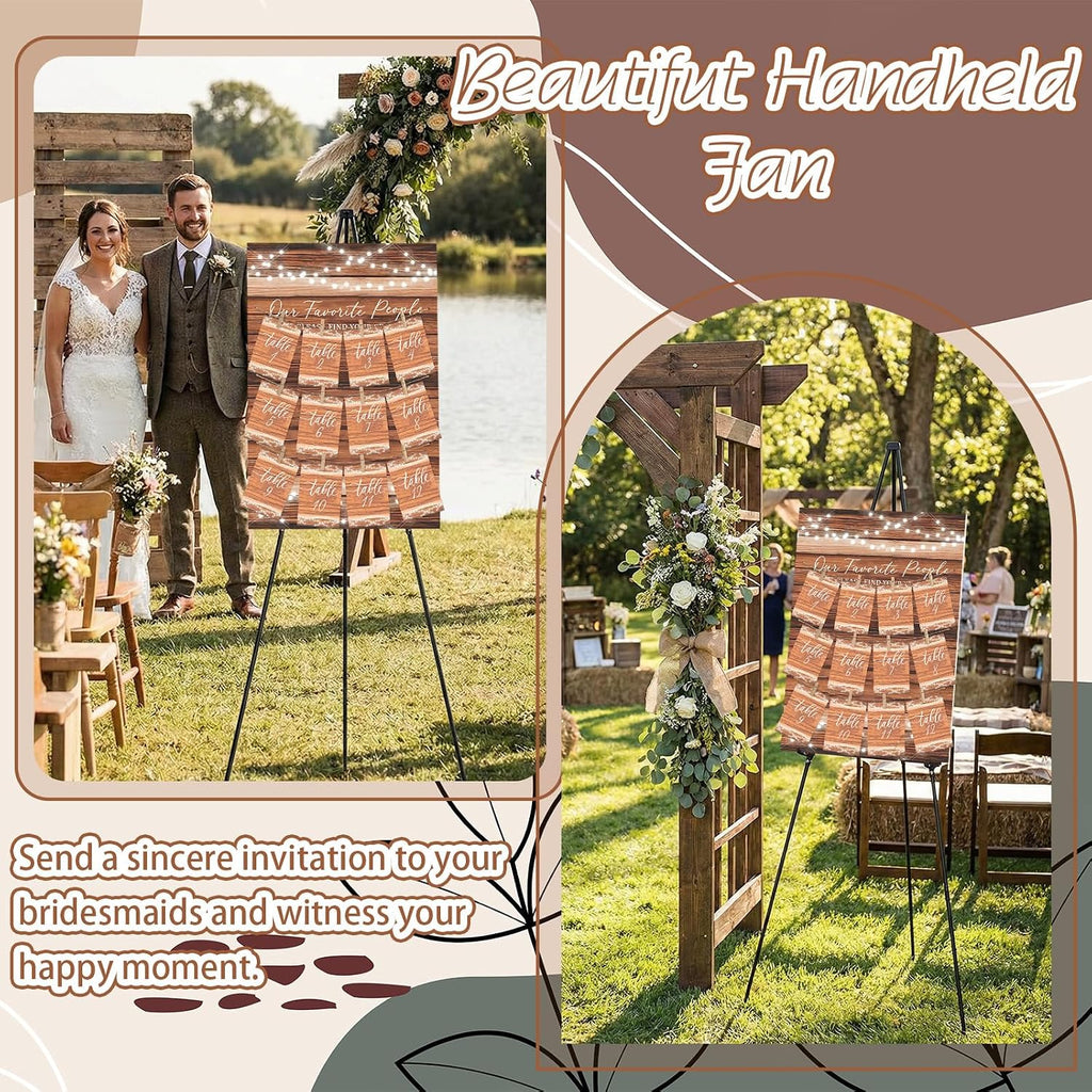 Wooden Wedding Seating Chart Board with Easel Display Stand 15.8 x 23.6 Inch Rustic Seating Chart Please Find Your