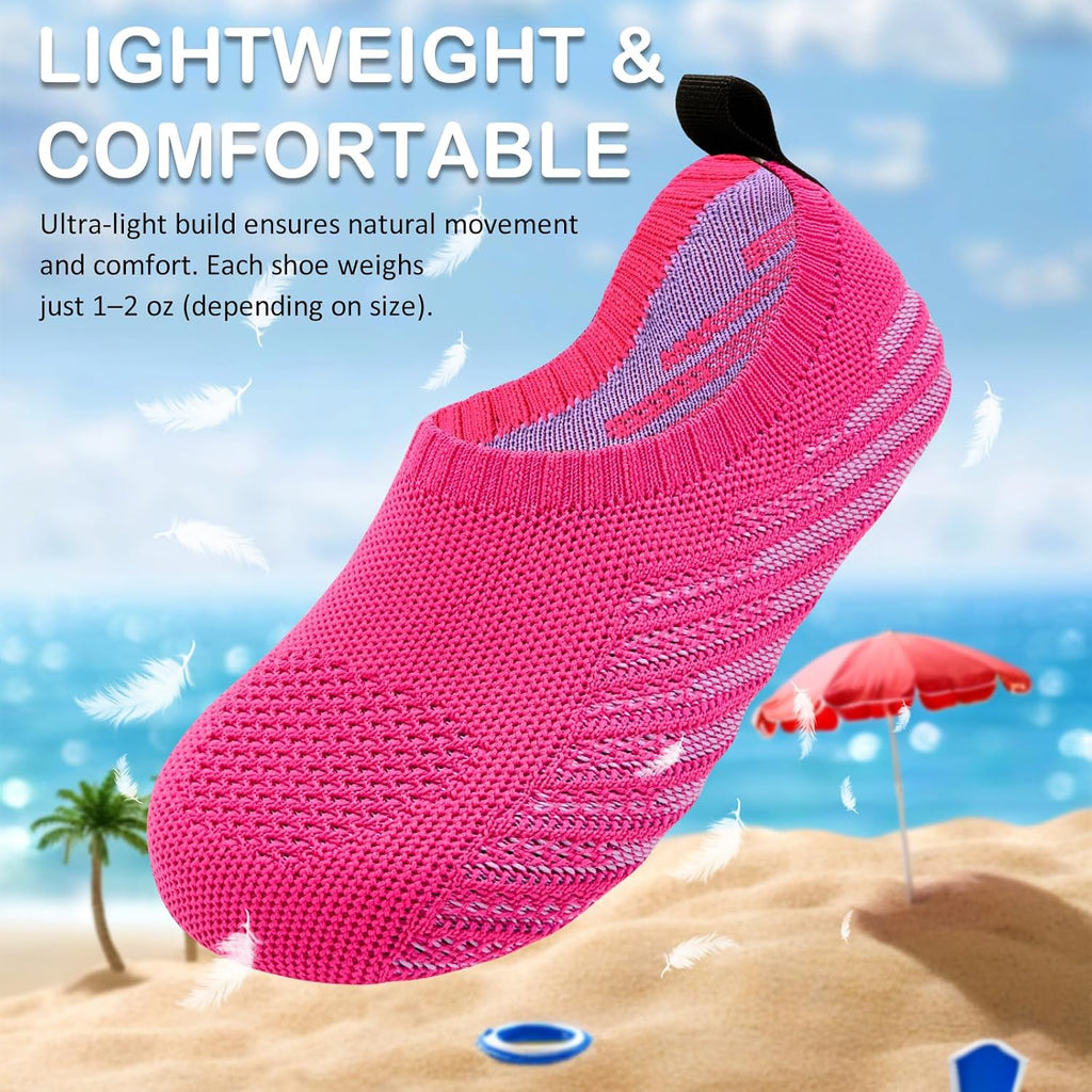 Kids Water Shoes Quick-Dry Barefoot Aqua Socks for Beach Swim | Toddler Slippers, Lightweight Slip-On, Breathable