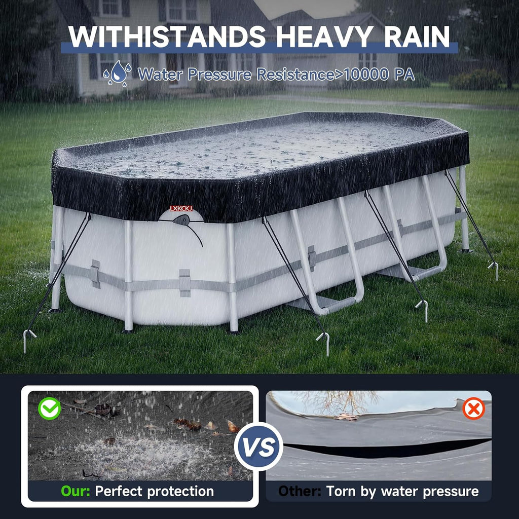 Rectangular Pool Cover for above Ground Pools, Heavy Duty Winter Cover Ideal for Waterproof and Dustproof (9x18 FT
