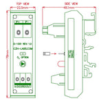 Slim DIN Rail Mount AC/DC Current Sensor Module, Based on ACS712. (+/-20Amp)