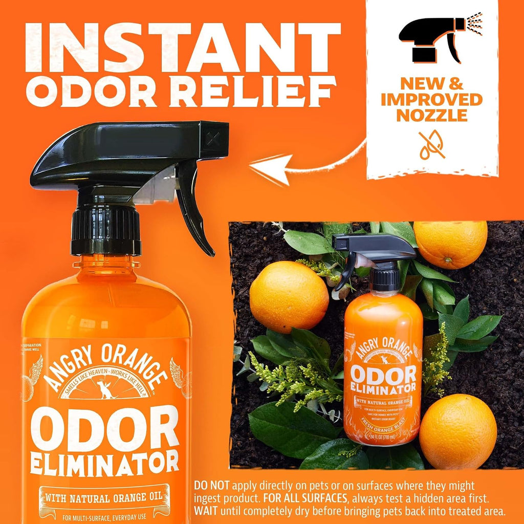 Pet Odor Eliminator for Dog and Cat Urine, Carpet Stains, and Strong Smells – Citrus Cleaner with Natural Orange Oil