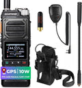 UV-25 Plus 10W GPS Ham Radio Handheld, Long Range Two Way Radio | Air NOAA Receiver, 5200mAh Battery USB-C Port, 2"