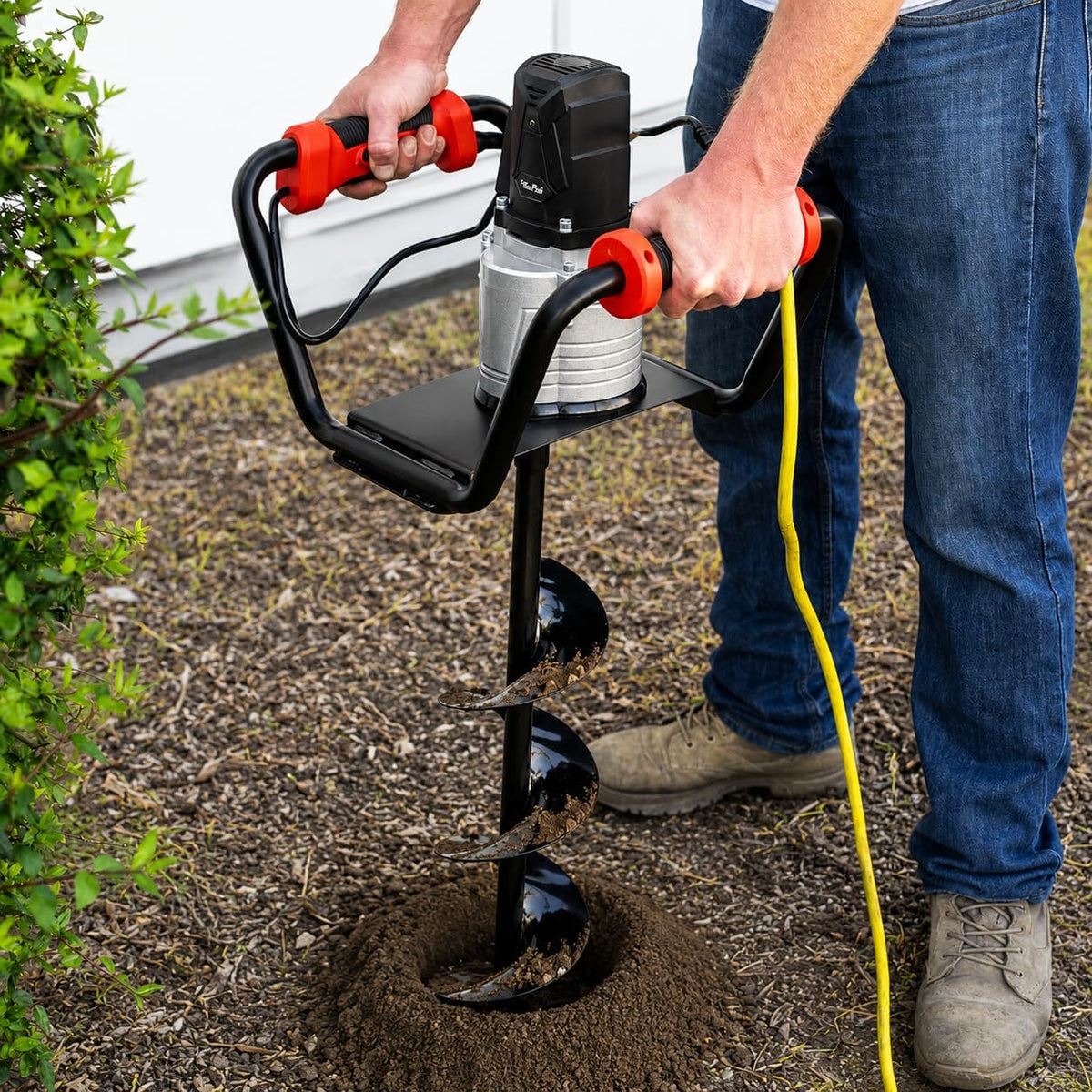 1500W Electric Post Hole Digger Earth Auger Dig Hole Fence Post Hole Digging, Tree Planting with 6" Digging Auger Bit