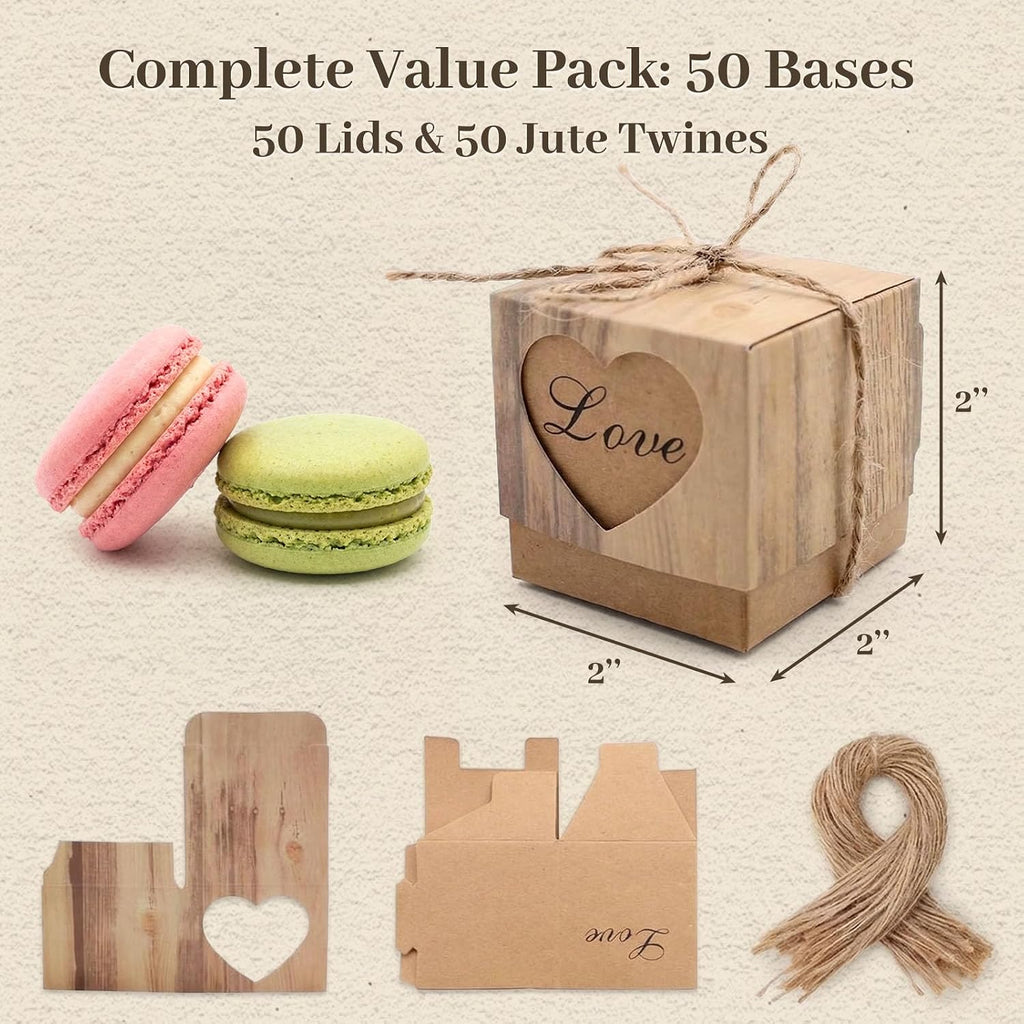 50 PCS Small Gift Boxes, 2x2x2 Inches Party Favor Boxes