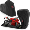 Full Enclosed Motorcycle Cover, 600D Heavy Duty Waterproof Bike Cover Outdoor Storage, Fits 86.6" for BMW Yamaha