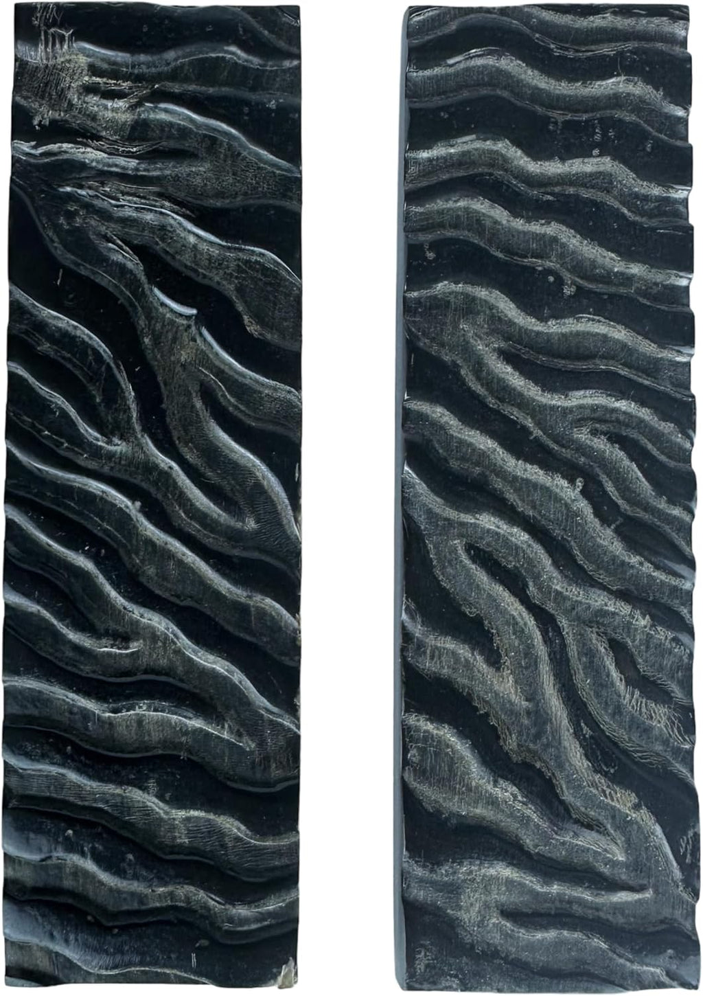 Black Water Buffalo Horn Scale Blanks Ridged, Knife Making Blanks, Natural Resource 5" Knife Handle Making, DIY Knife