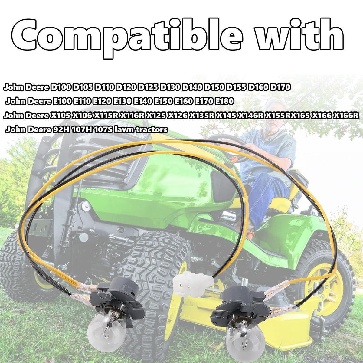 Tractor Headlight Wiring Harness Compatible with John Deere D100 D105 D110