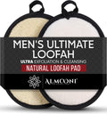 Loofah Sponge Body Scrubber for Men, Black, 2 Count