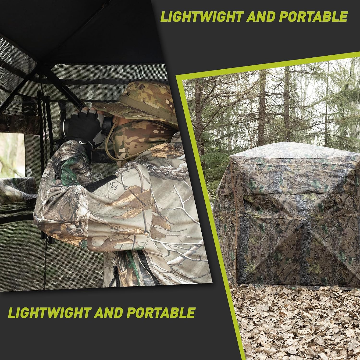 Hunting Blind, 360° See Through Ground Blind for Turkey Hunting, Turkey Ground Blind, Hunting Blind for Turkey &