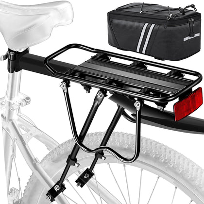 Rear Bike Rack w/Fender & Large Size Reflective，Universal Cargo Rack