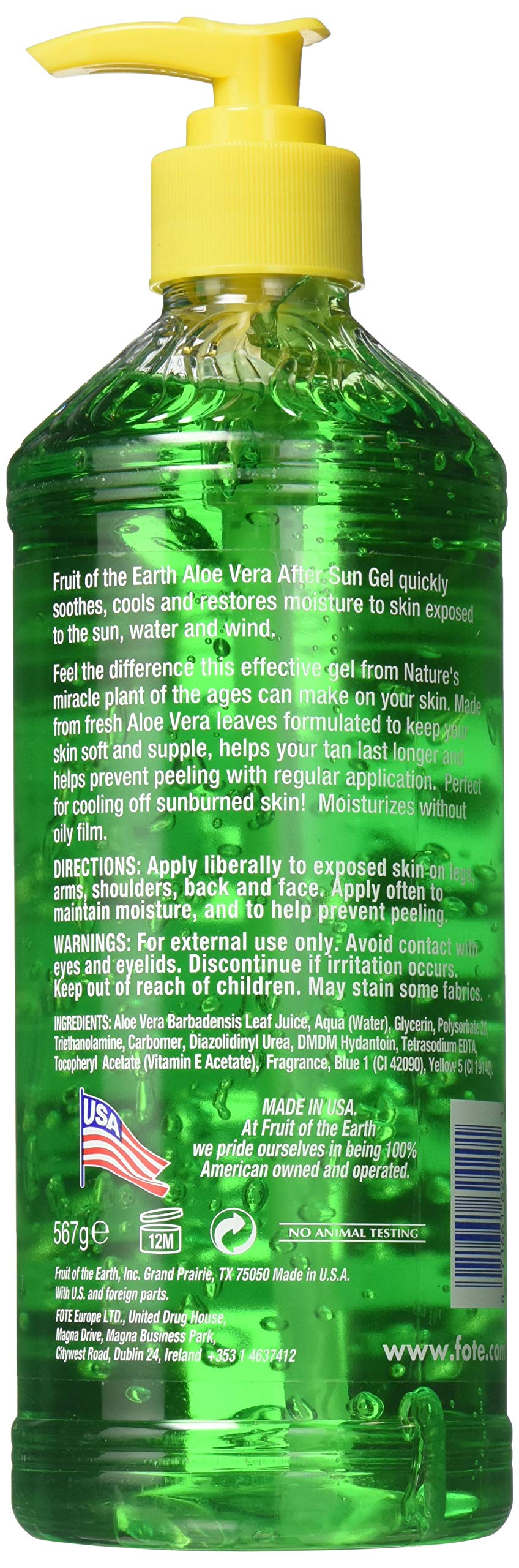 After Sun Gel, Aloe Vera, 20 Ounce