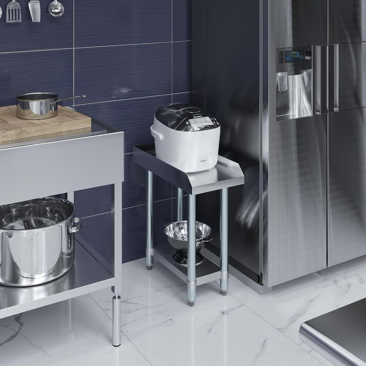 24 x 12 in. Stainless Steel Equipment Stand, 24 in. High - NSF 18-Gauge Top with Undershelf & Adjustable Feet |