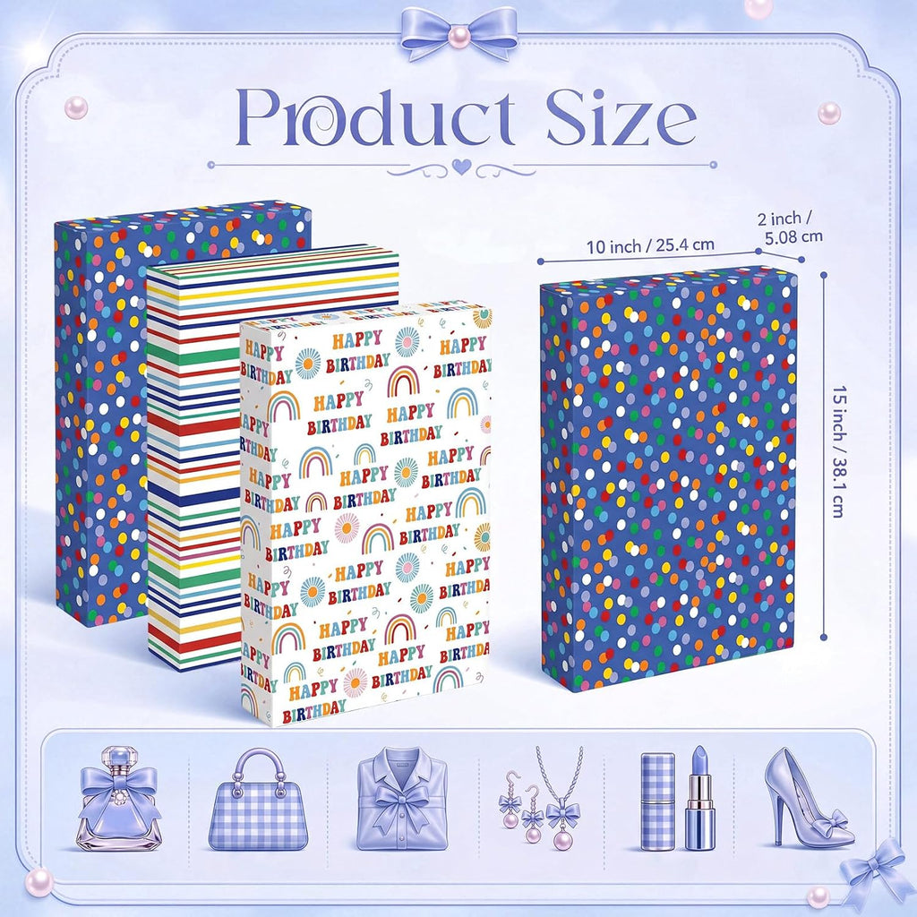 6 Pcs Large Shirt Gift Boxes with Lids Birthday Clothing Wrap