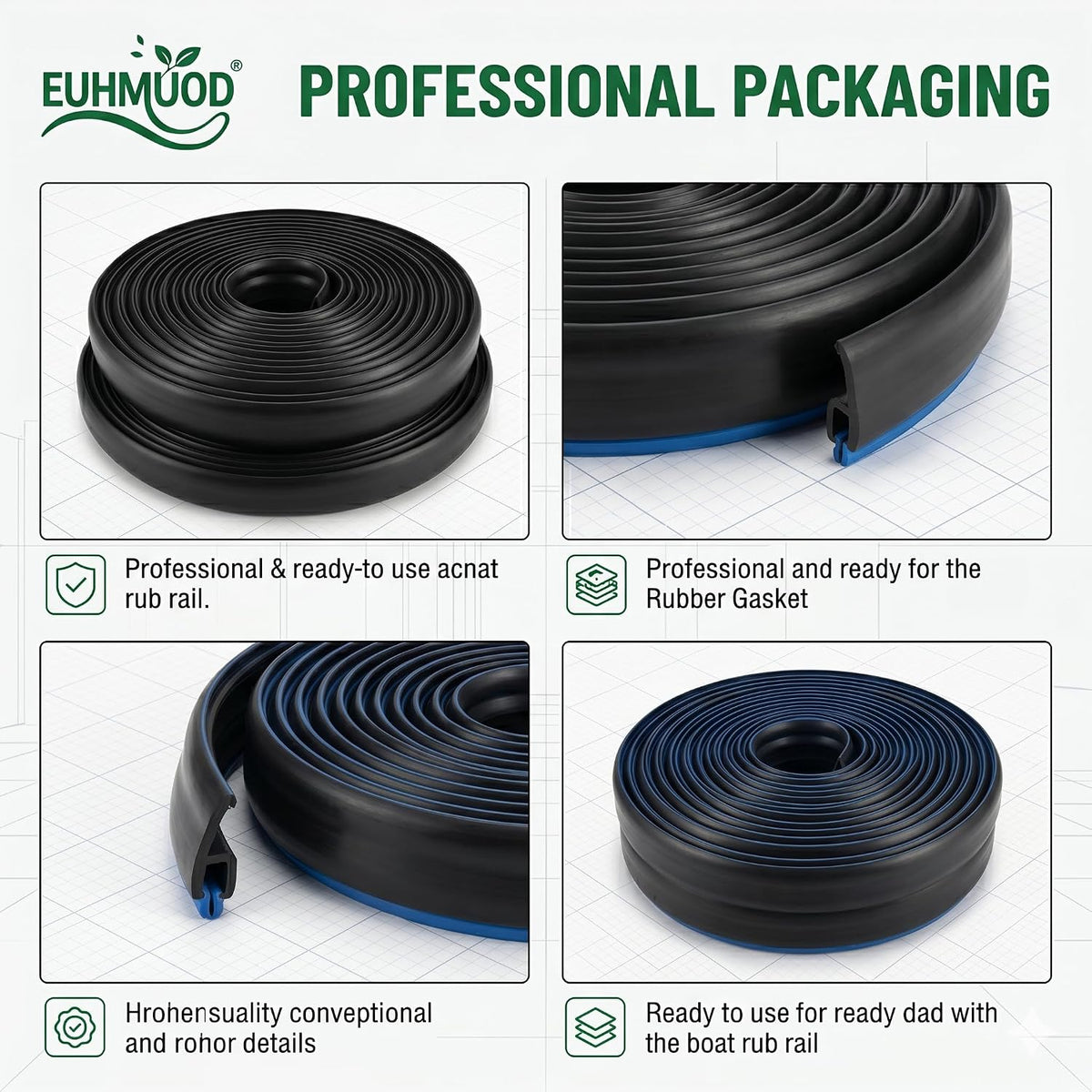 50.85ft 3/4 x 3/8 Inch Boat Rub Rail Flexible Vinyl Insert