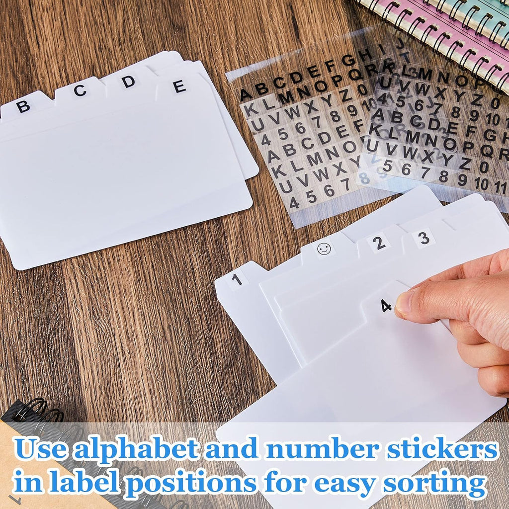 50 Pcs Index Card Dividers 3 x 5 Inch Index Card Dividers with Cards Guides with 2 Pcs A-Z Alphabet Number Stickers