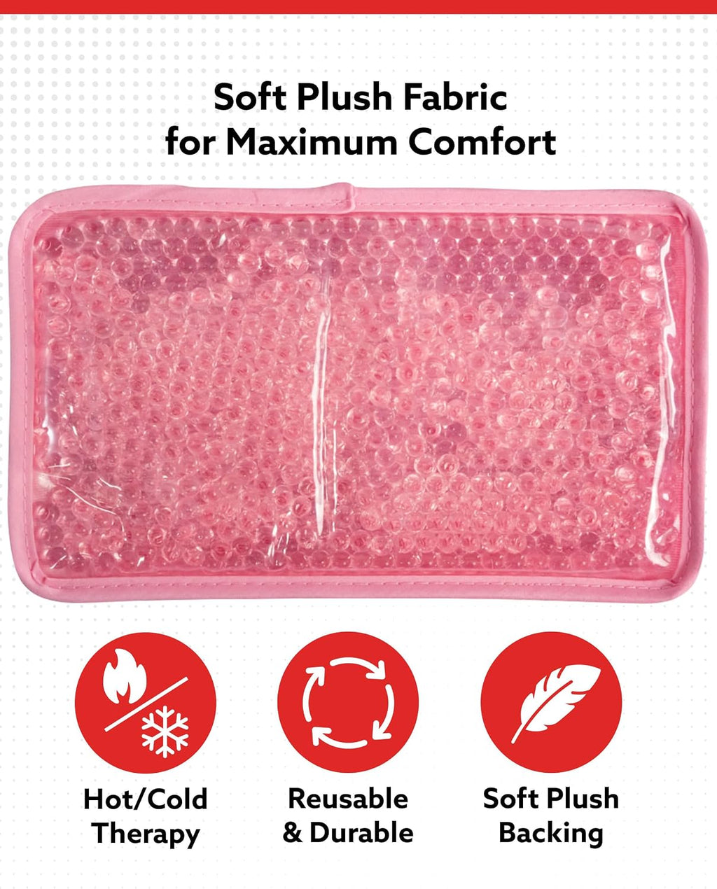 Rectangle Plush Gel Bead Ice Pack for Muscle Aches & Relaxation