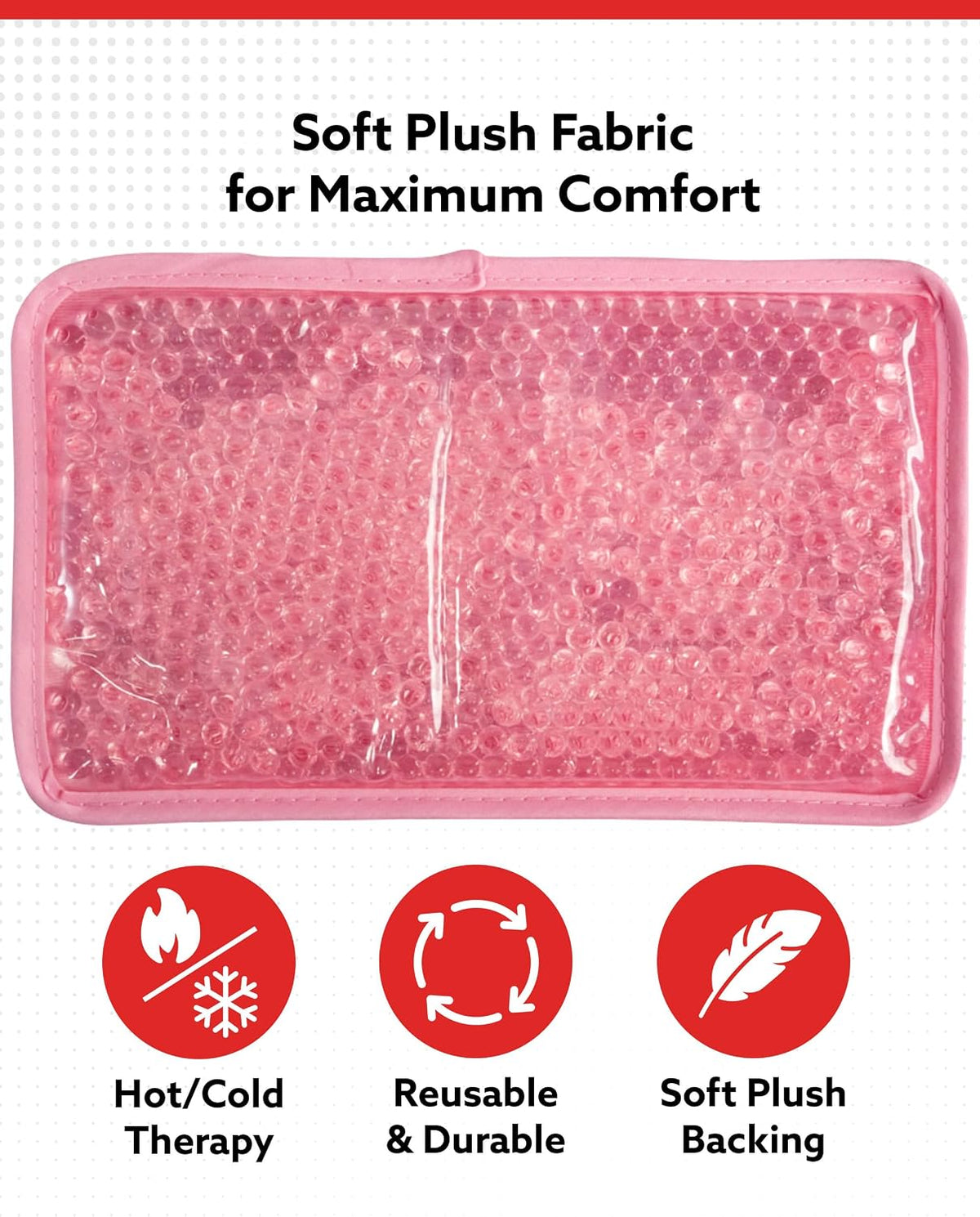 Rectangle Plush Gel Bead Ice Pack for Muscle Aches & Relaxation