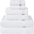 100% Cotton Turkish Towel Set, Soft Absorbent Quick Dry, 6 Piece Towel Set, Snow White