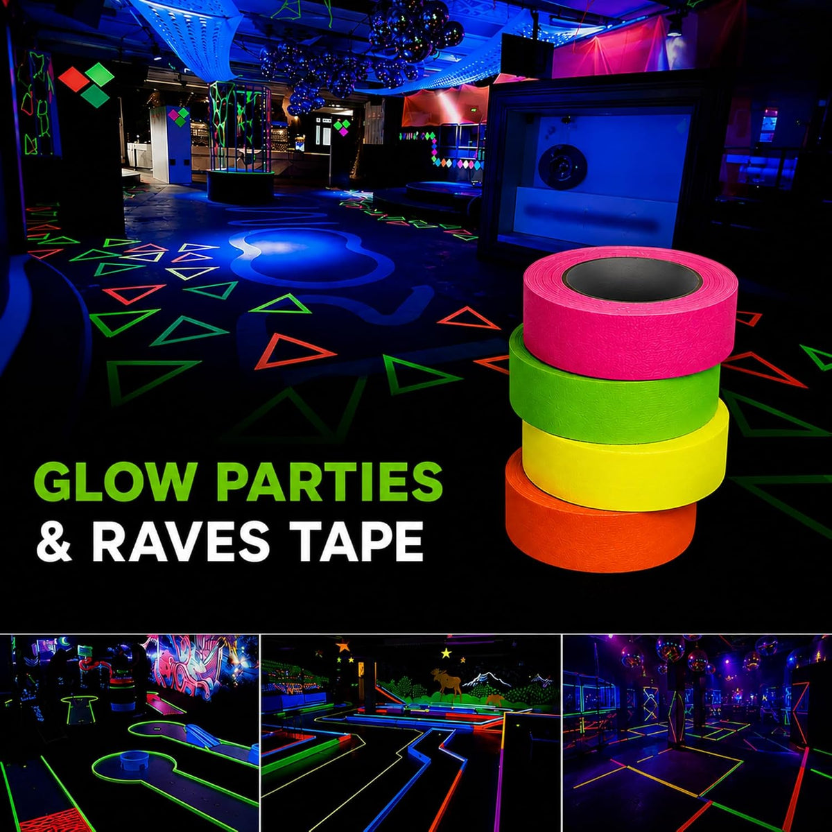 WOD Gaffer Tape, Black Low Gloss Finish Film, 1/2 inch x 60 ft. Residue Free, Non Reflective Cloth Fabric, Secure