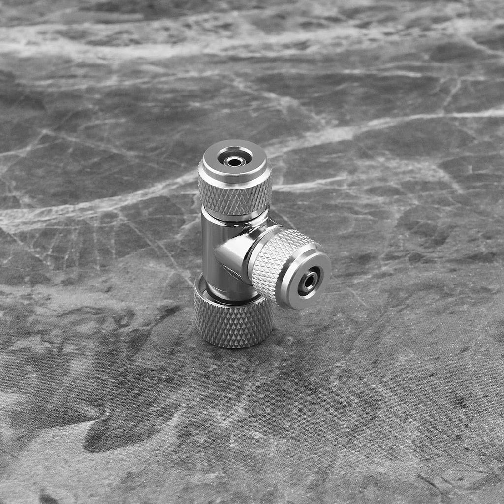 Create idea CO2 Dual-Head Needle Valve Carbon Dioxide Double-Ended Needle Trimmer Valve CO2 Bubble Counter Fish Tanks Accessory Compatible with Aquarium Systems, Silver