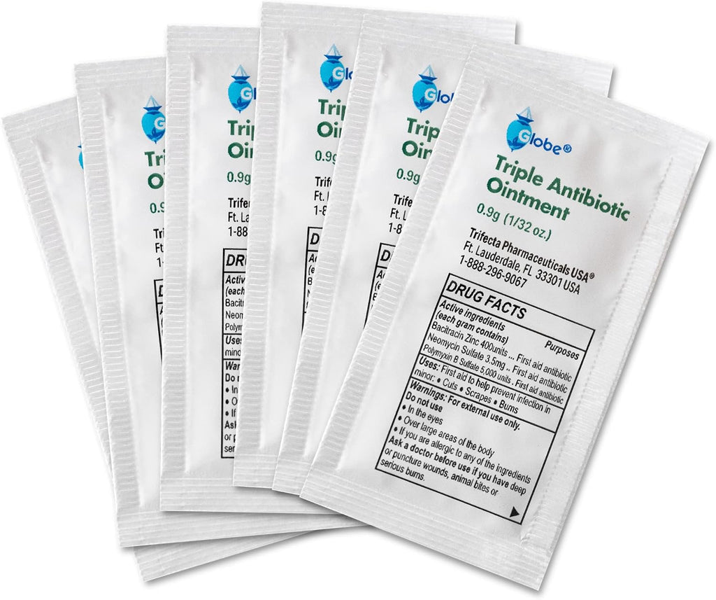 (144 Pack Triple Antibiotic Ointment 0.9g Single Packet, First Aid Kit for Minor Scratches, Wounds, Cuts and Burns