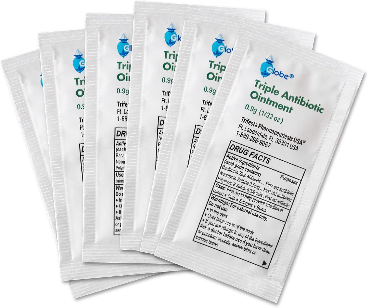 (144 Pack Triple Antibiotic Ointment 0.9g Single Packet, First Aid Kit for Minor Scratches, Wounds, Cuts and Burns